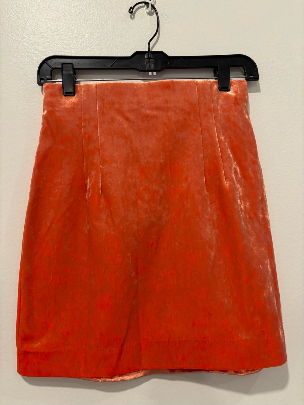 Velvet Orange Mini Skirt
